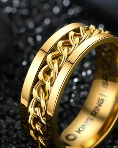 Vista 55 de King Ring 8mm Spinner Ring – Fidget Ring for Men & Women – Designed in USA