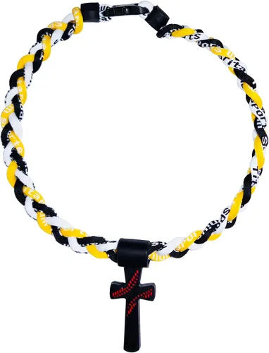 Vista 13 de Collar de cuerda de béisbol con cruz de silicona