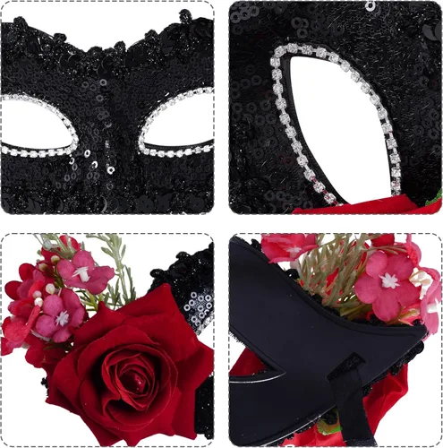 Vista 3 de Sucrain Máscara de mascarada para mujer