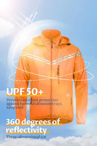 Vista 4 de CREATMO US Chaqueta impermeable plegable para hombre con capucha extraíble