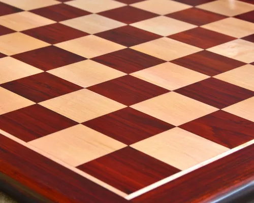 Vista 3 de Luxury Solid Wooden Chess Board – Blood Red Bud Rosewood (Padauk), 23" 60 mm Squares Handmade Premium Board