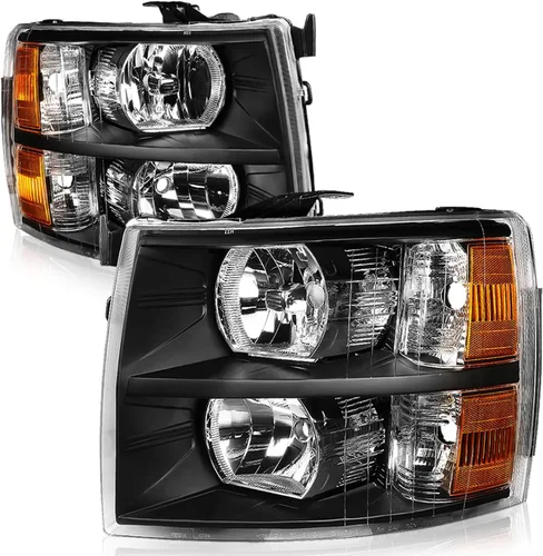 Vista 11 de Auto Dynasty Conjunto de faros halógenos compatible con Chevy Silverado 1500 2500HD 3500 GMT900 2007 2008 2009 2010 2011 2012 2013 2014, lado