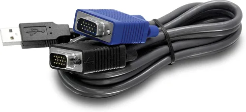 Vista 3 de TRENDnet Cable KVM USB VGA 2 en 1, 6.0 ft (6 pies), TK-CU06, compatible con NDAA, VGA-SVGA HDB de 15 pines macho a macho, USB 1.1 tipo A, negro