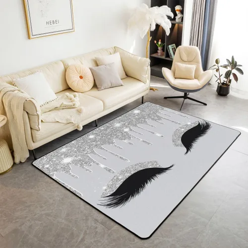 Vista 33 de jejeloiu Juego de alfombras de sala de estar, decoración de cine y noche, juego de alfombras de área de 3 x 5 con palomitas de maíz para interiores