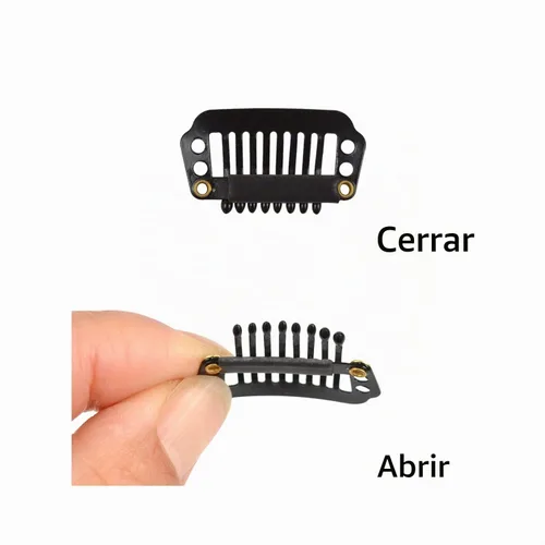 Vista 3 de 50 pinzas para extensiones de cabello de 1.102 in, 8 dientes para extensiones de cabello y extensiones de cabello (negro)