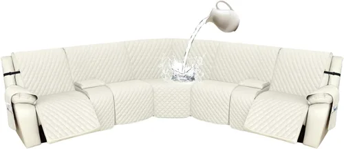 Vista 14 de Arfntevss Fundas de sofá modular reclinable, 100% impermeable, en forma de L, para sillón reclinable en forma de L, funda seccional lavable