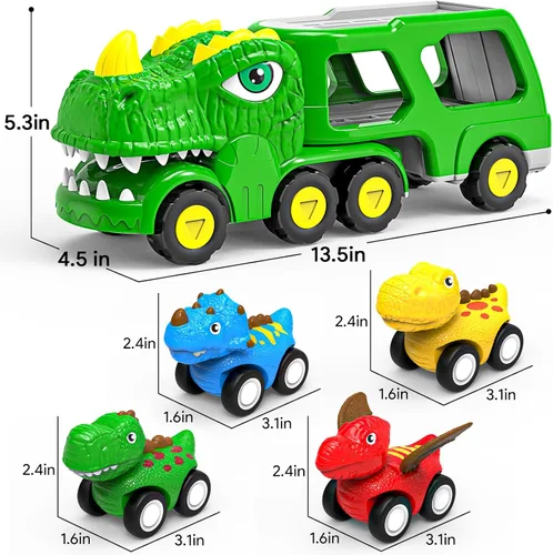 Vista 7 de ENJSD Juguetes para niños de 1, 2, 3, 4 años, juguetes 5 en 1 para edades de 2 a 4 años con 4 juguetes de dinosaurio para niños de 3 a 5 años