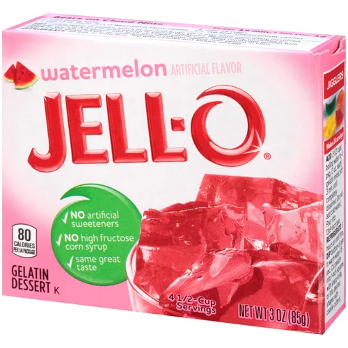 Vista 7 de Jell-O Mezcla de postres de gelatina, sabor a sandía, gelatina de fruta clásica para postres, aperitivos y recetas de fiesta, 3 onzas (paquete de 24)
