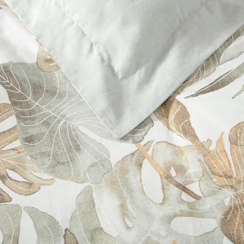 Vista 5 de Tommy Bahama - Juego de funda de edredón tamaño Queen, ropa de cama de algodón suave con fundas a juego, juego de ropa de cama tropical con reverso