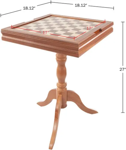 Vista 7 de Trademark Games - Mesa de juego reversible con tablero de ajedrez y backgammon - Muebles de sala