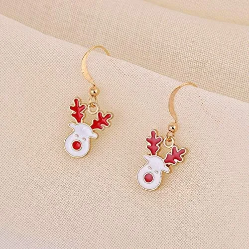 Vista 5 de Aretes de Navidad con diseño de árbol de copo de nieve de caramelo, regalo de cumpleaños de Acción de Gracias, joyería bonita para niñas, niños