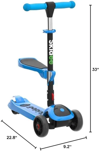 Vista 7 de SKIDEE Kick Scooter for Kids Ages 3-5 Foldable 3 Wheel Scooter with Lean-to-Steer, Adjustable Height, Removable Seat & LED Light Wheels Toddler