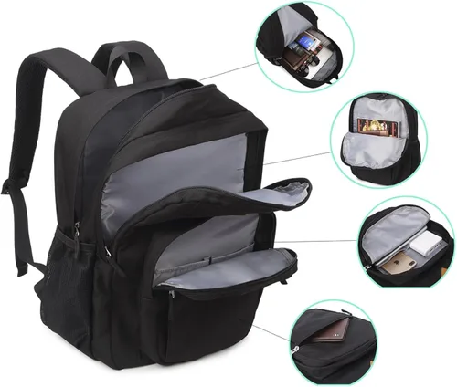 Vista 7 de Abshoo Classical Basic Mochila de viaje para escuela resistente al agua. Mochila escolar de espalda.