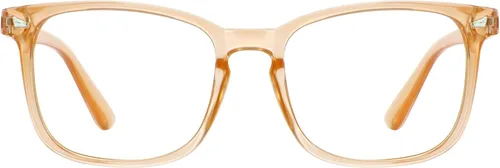 Vista 12 de Lentes cuadrados vintage con bloqueo de luz azul, antifatiga ocular, filtro UV, para computadora, lentes anti-luz azul para hombres y mujeres Ámbar