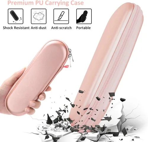 Vista 2 de TITACUTE Funda de transporte para Apple Pencil Funda de transporte de espuma dura con cremallera a prueba de golpes Funda protectora para Apple Oro
