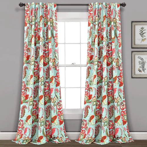Vista 16 de Lush Decor Zara Jacobean - Paneles de cortina para oscurecer la habitación, 2 piezas, gris (95 x 52 pulgadas)