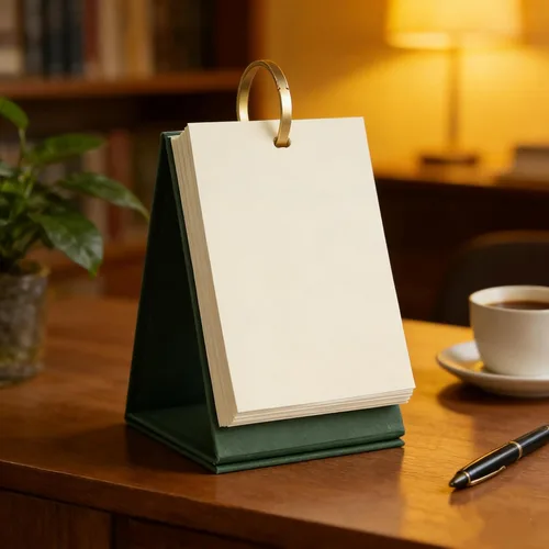 Vista 8 de Pequeñas tarjetas flash en blanco, tarjetas de índice, tarjetas de notas perforadas con anillos de carpeta, papel kraft de pie, tarjetas de estudio