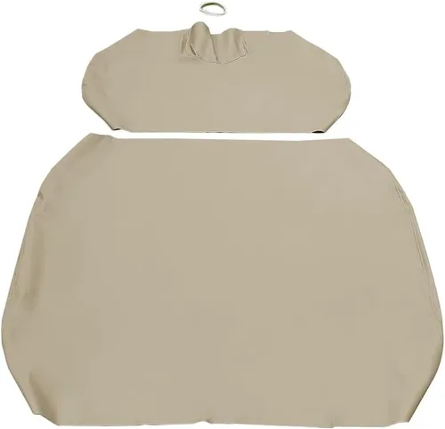 Vista 4 de Juego de fundas de asiento delantero para carrito de golf E-Z-Go TXT, cuero de microfibra, beige Negro