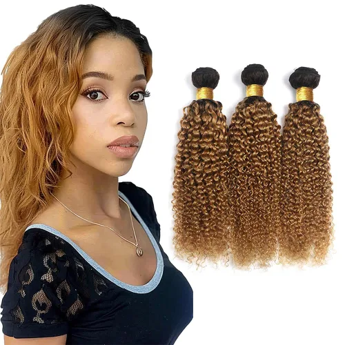 Vista 294 de 300g 1B27 Human Hair Bundles Honey Blonde Bundles Human Hair 10A Brazilian Virgin Remy Hair Extensions 8 10 12 Inch