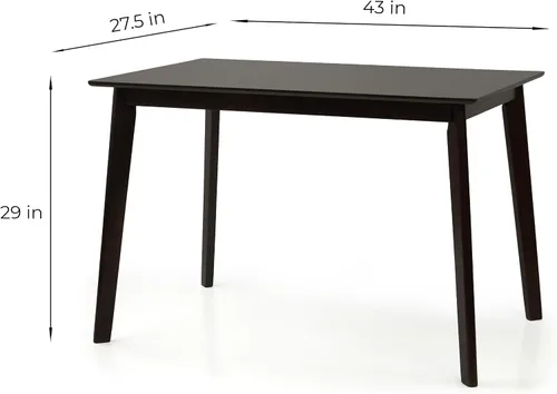 Vista 2 de Palmer - Mesa de comedor rectangular de madera maciza, estilo contemporáneo, color espresso