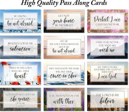 Vista 2 de JBH Creations Tarjetas con versículos bíblicos con texto en inglés «Be Not Afraid» («Be Not Afraid»)