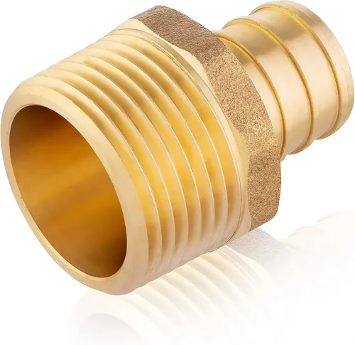Vista 9 de (Paquete de 2) EFIELD Barb Crimp Pex Adaptador Macho NPT de 3/4 Pulgada x 3/4 Pulgada, Accesorio de Latón, ASTM F1807, (PEX1807021-2PCS)