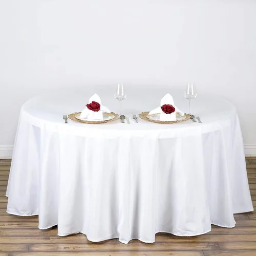 Vista 14 de BalsaCircle – Mantel redondo para bodas, de poliéster, 108 pulgadas, Manzana Verde (Apple Green)