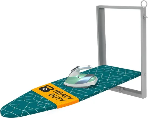 Vista 9 de Xabitat Tabla de planchar para montar en la pared con soporte para plancha, 36.2" X 12.2" tabla de planchar plegable de montaje compacto
