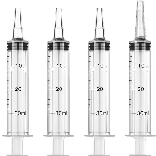 Vista 13 de Paquete de 20 jeringas de plástico con medición, adecuadas para medir, dispensar agua, rellenar (0.03 oz/1 ml) Large Plastic Measuring Tools for