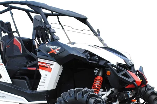 Vista 8 de SuperATV medio parabrisas resistente para Can-Am Maverick (ver ajuste) Ajuste cómodo y sin ruidos Policarbonato de tinte oscuro de 1/4