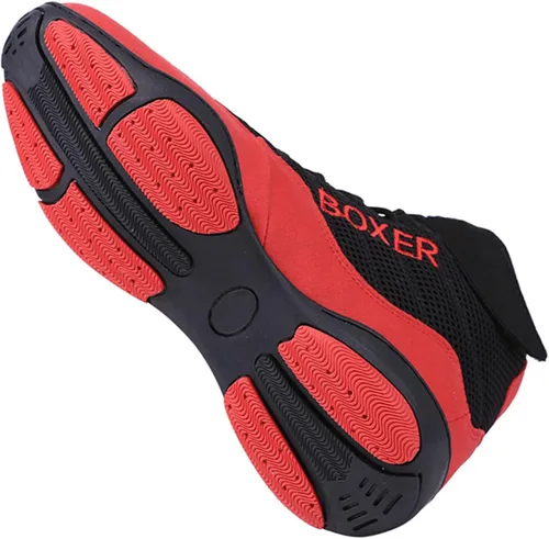 Vista 6 de UKUBAG Zapatos de boxeo, entrenamiento de lucha libre, fitness, kickboxing, gimnasio, entrenamiento, antideslizante, calzado de boxeo para hombres