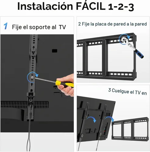 Vista 7 de Suptek - Soporte de pared fijo resistente para televisores de 43 a 100