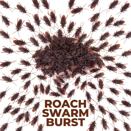 Vista 7 de LovesTown 150 unidades de cucarachas falsas, juguetes de broma de Halloween de plástico, decoración para fiesta en casa, trucos divertidos