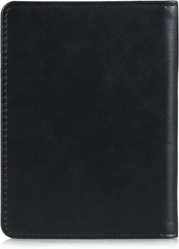 Vista 5 de EpicGadget - Funda de piel con bloqueo RFID para pasaporte, funda de viaje (negro)