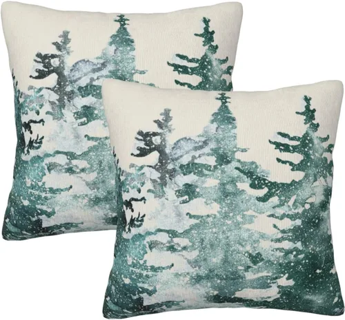 Vista 7 de JOOCAR Fundas de almohada navideñas de 20 x 20 pulgadas, paquete de 2 fundas de almohada de copos de nieve rojos de Navidad, fundas de almohada