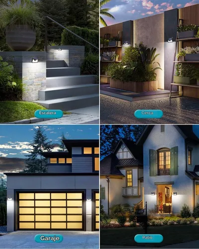 Vista 6 de Luces solares para exteriores, paquete de 1 unidad, 140 LED/3 modos de sensor de movimiento, luces para exteriores, alimentadas por energía solar