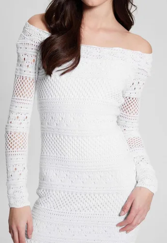 Vista 3 de GUESS Vestido Amelie de ganchillo de manga larga con espalda abierta para mujer