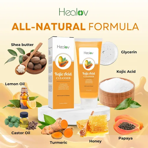 Vista 5 de Jabón de ácido kójico – Jabón facial y corporal de papaya kójica que ilumina la piel para hiperpigmentación – El jabón de manchas oscuras reduce