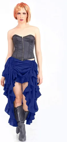 Vista 2 de ThePirateDressing - Disfraz para cosplay estilo victoriano Steampunk para mujer, falda de corte asimétrico con frente alto y largo atrás, C1367