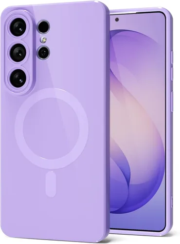 Vista 117 de Svanove Funda magnética de silicona para Samsung Galaxy S22, compatible con Magsafe, bonita funda para mujer, goma de gelatina brillante delgada