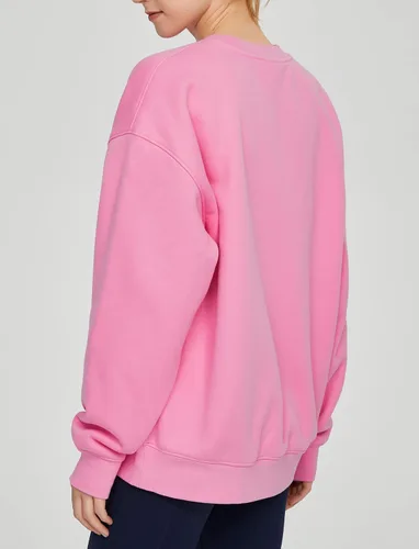 Vista 8 de THE GYM PEOPLE Sudadera de forro polar con cuello redondo y ajuste holgado para mujer
