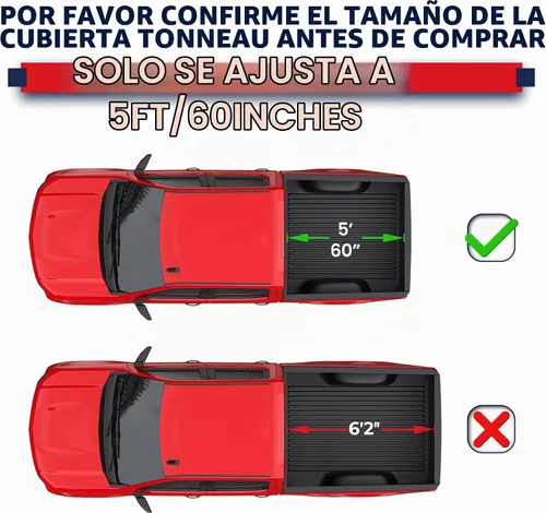 Vista 2 de MOSTPLUS Cubierta Enrollable de Vinilo Suave para Caja de Camión Tonneau Compatible con Chevrolet Colorado/GMC Canyon 2004-2014 Caja de 5 Pies 61