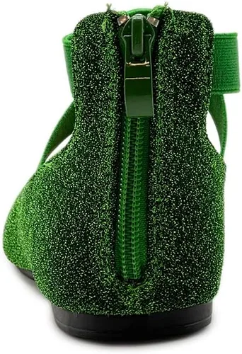 Vista 4 de Ollio Zapatos planos de ballet con correa elástica con purpurina para mujer F189