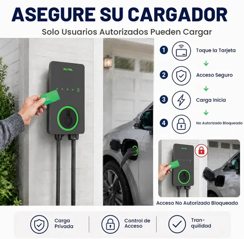 Vista 4 de Autel Cargador EV Nivel 2 40 Amperios Hogar Inteligente AI para Vehículo Eléctrico (EV) con Wi-Fi y Bluetooth, EVSE con Funda Integrada y Cable