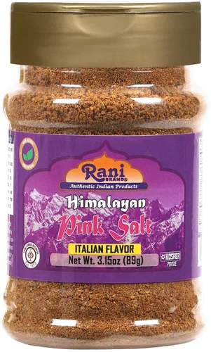 Vista 7 de Rani Himalayan Pink Salt Granules 5 in 1 Flavors (Mint, Smokey Garlic, Italian, Pepper, Peri Peri) PET Jar ~ All Natural Vegan Gluten Friendly