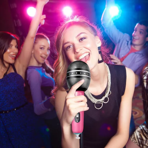 Vista 6 de Zhanmai 12 micrófonos inflables para fiesta de cumpleaños Kpop, juguete falso de utilería de micrófono para estrella de rock, cantante, concierto