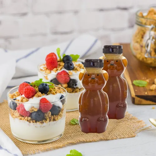 Vista 5 de Honey Bear - Vasos de paja (paquete de 3); botellas de terapia de 8 onzas con popotes flexibles