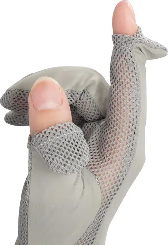 Vista 7 de IPENNY Guantes de verano para mujer, protección solar UPF 50+, 2 dedos, malla abatible, transpirable, para pantalla táctil, antideslizantes
