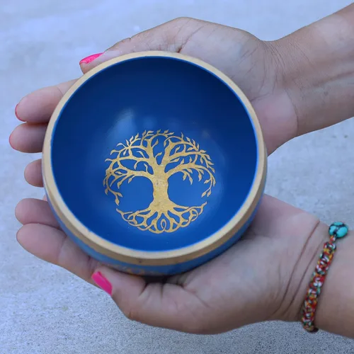 Vista 3 de Juego de cojines tibetanos de mazo de cuenco cantante del árbol de la vida ~ para meditación, yoga, curación espiritual y atención plena ~ mediano