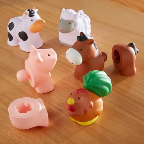 Vista 9 de Bloques educativos Melissa & Doug, Pop Baby Toy, 10 piezas conectables, animales de granja